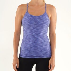 Lululemon Power Y Tank - Royalty Space Dye Purple Athletic Top